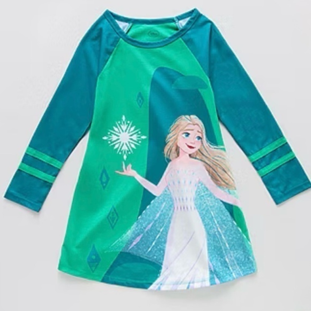 Disney Elsa Frozen crew neck long sleeve night shirt size 5/6 NWT